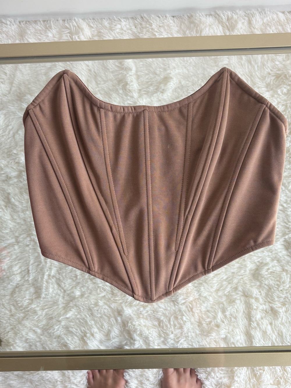 Women’s Strapless Corset Top - Nude Brown